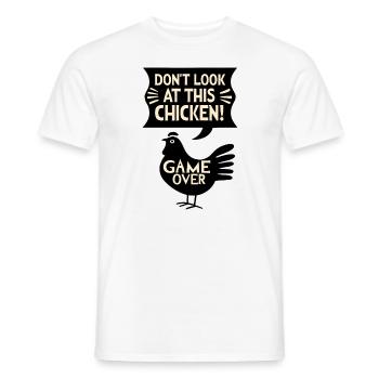 Dont look at this chicken Witziges Game - Männer T-Shirt - Weiß - Vorne - AI Model Male 178 dark (178cm)