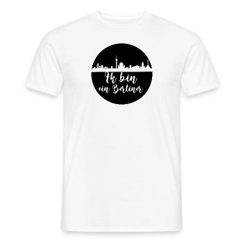 berlin, skyline, kreis, scherenschnitt,berlinerin - Männer T-Shirt - Weiß - Vorne - AI Model Male 178 dark (178cm)