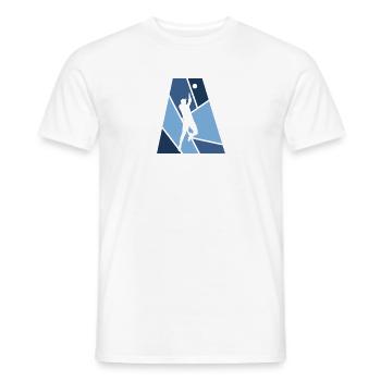 Ballon de beach-volley joueur de volley-ball - T-shirt homme - blanc - Devant - AI Model Male 178 dark (178cm)