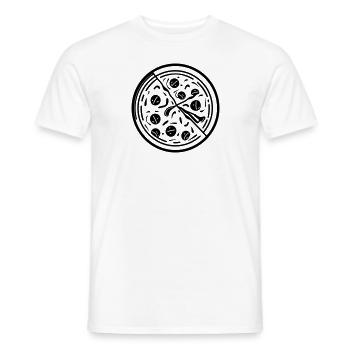 pizza - Men's T-Shirt - white - Front - AI Model Male 178 dark (178cm)