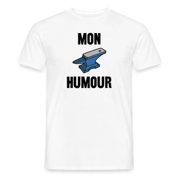 mon humour - T-shirt homme - blanc - Devant - AI Model Male 178 dark (178cm)