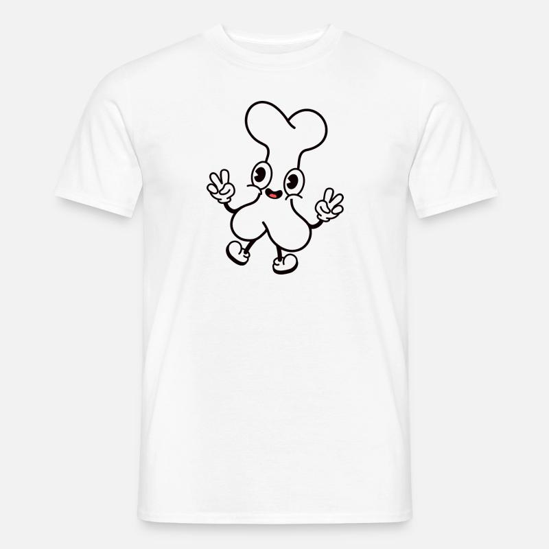 Knochen Comic Charakter - Männer T-Shirt - Weiß