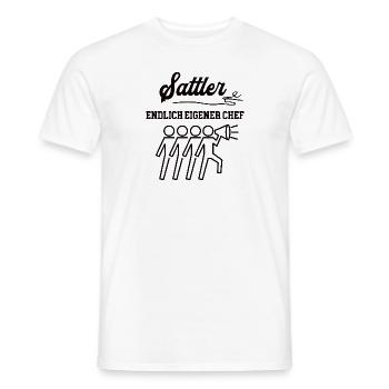 Sattler Chef Selbstständigkeit Firma Gründen - Männer T-Shirt - Weiß - Vorne - AI Model Male 178 dark (178cm)