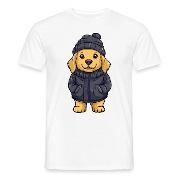 Golden Retriever Hund Winter - Männer T-Shirt - Weiß - Vorne - AI Model Male 178 dark (178cm)