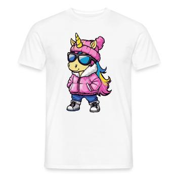Einhorn Cool Comic - Männer T-Shirt - Weiß - Vorne - AI Model Male 178 dark (178cm)