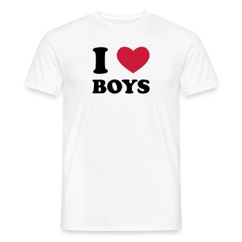 I Love Boys - Männer T-Shirt - Weiß - Vorne - AI Model Male 178 dark (178cm)