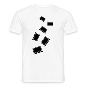 Ordinateur portable Pc Office - T-shirt homme - blanc - Devant - AI Model Male 178 dark (178cm)
