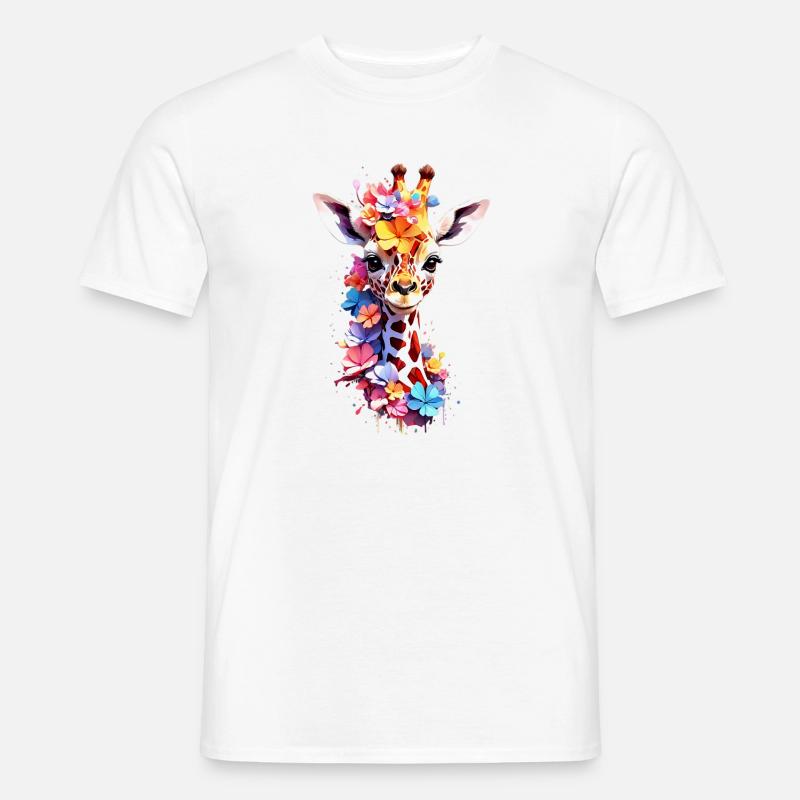 Giraffe V1 24 34 - Männer T-Shirt - Weiß