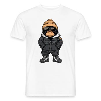 Gorilla Winter - Männer T-Shirt - Weiß - Vorne - AI Model Male 178 dark (178cm)