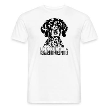 German Shorthaired Pointer life is better Wilsigns - Männer T-Shirt - Weiß - Vorne - AI Model Male 178 dark (178cm)