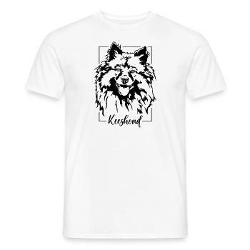 Keeshond Portrait de chien Chiens Wilsigns - T-shirt homme - blanc - Devant - AI Model Male 178 dark (178cm)