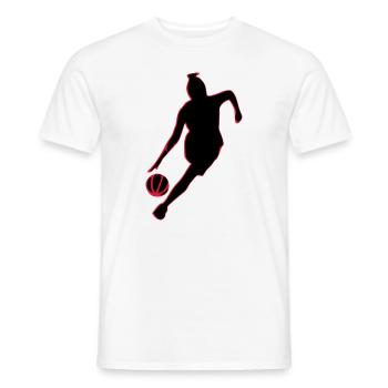 basketteuse - T-shirt homme - blanc - Devant - AI Model Male 178 dark (178cm)