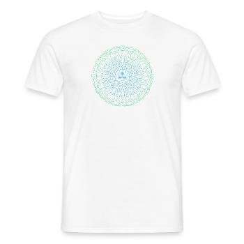 Triangle stars blue/green - Mandala made with Love - Men's T-Shirt - white - Front - AI Model Male 178 dark (178cm)
