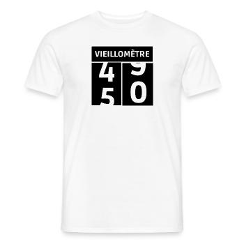 passage à cinquante - T-shirt homme - blanc - Devant - AI Model Male 178 dark (178cm)