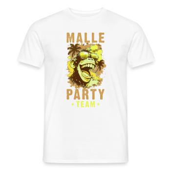 Malle Party Team Affe Mallorca Crew - Männer T-Shirt - Weiß - Vorne - AI Model Male 178 dark (178cm)