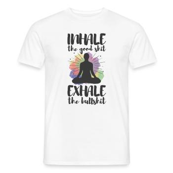 Inhale the good shit, Exhale the bullshit (foncé) - T-shirt homme - blanc - Devant - AI Model Male 178 dark (178cm)