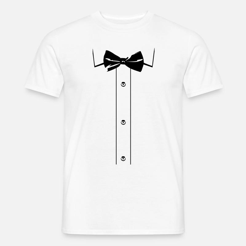 Hemd mit Fliege weiss - Männer T-Shirt - Weiß