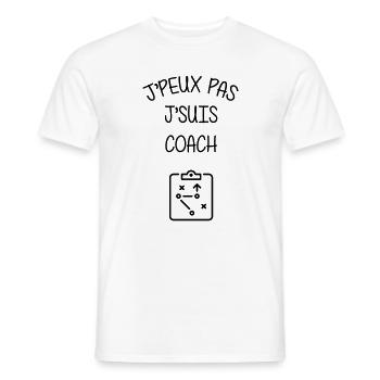 Coach / Entraîneur / Sport / Foot / Coaching - T-shirt homme - blanc - Devant - AI Model Male 178 dark (178cm)
