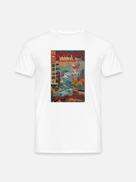 Retro Noodle Quest Comic - Männer T-Shirt - Weiß