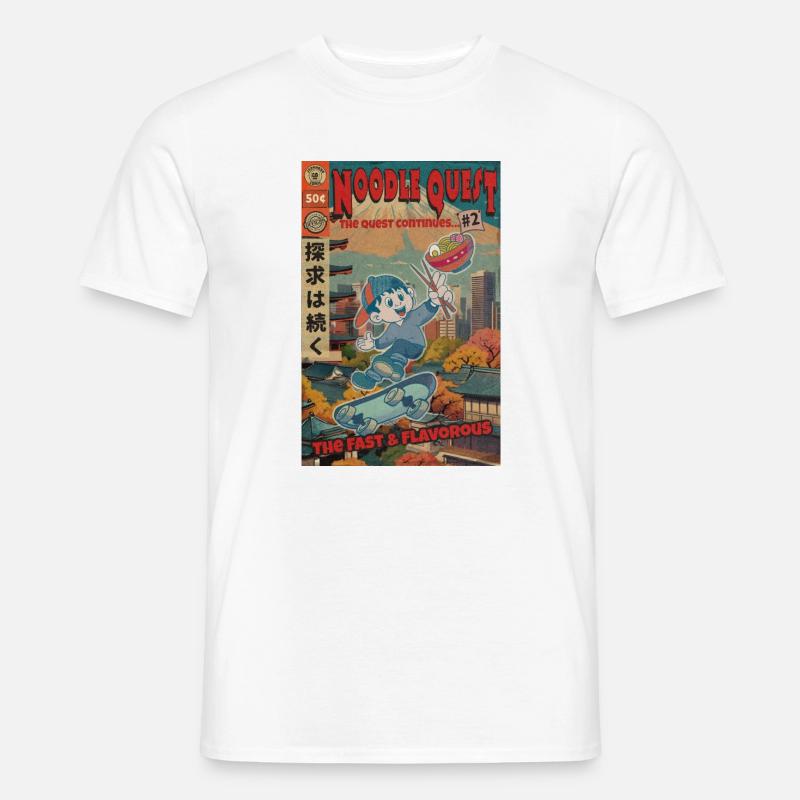 Retro Noodle Quest Comic - Männer T-Shirt - Weiß