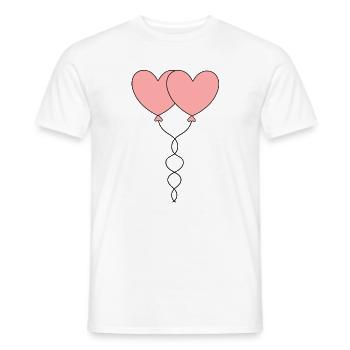 Cœur rose, cœur, cadeau rose rouge la Saint-Valentin - T-shirt homme - blanc - Devant - AI Model Male 178 dark (178cm)