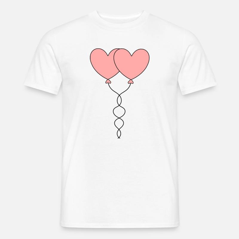 rosarotes Herz Herz rosa rot Geschenk Valentinstag - Männer T-Shirt - Weiß