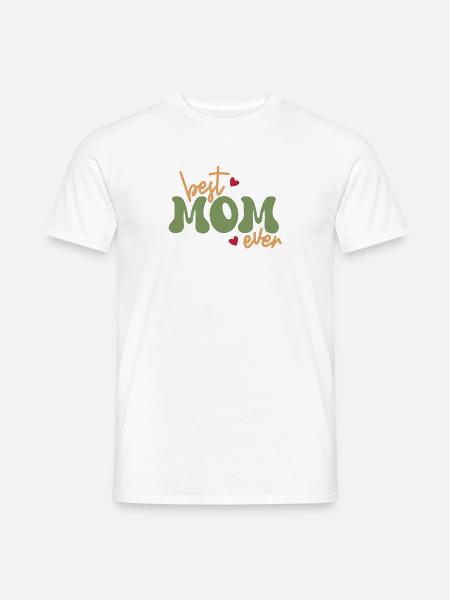 Beste Mutter aller Zeiten Herz-Typografie - Männer T-Shirt - Weiß