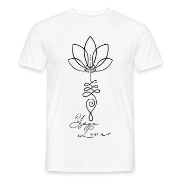Yoga Lover Lotus Blume Spiritualität Meditation - Männer T-Shirt - Weiß - Vorne - AI Model Male 178 dark (178cm)