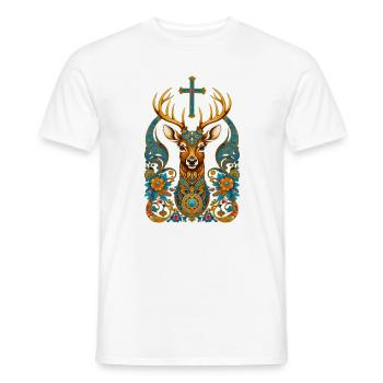 Hirsch - Männer T-Shirt - Weiß - Vorne - AI Model Male 178 dark (178cm)