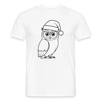 Weihnachts-Eule Cartoon Illustration - Männer T-Shirt - Weiß - Vorne - AI Model Male 178 dark (178cm)