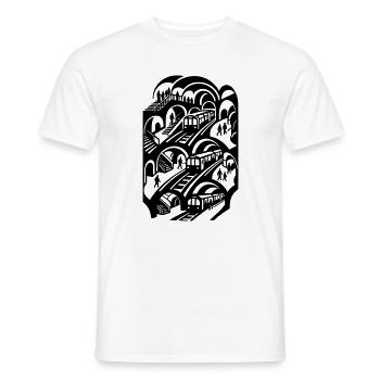 U-Bahn Station Untergrund Metro ÖPNV - Männer T-Shirt - Weiß - Vorne - AI Model Male 178 dark (178cm)