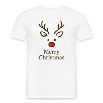 Tête de renne Joyeux Noël - T-shirt homme - blanc - Devant - AI Model Male 178 dark (178cm)