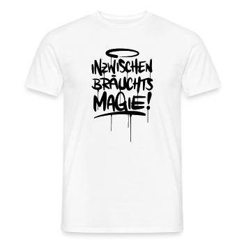 Magie Spruch Humor - Männer T-Shirt - Weiß - Vorne - AI Model Male 178 dark (178cm)