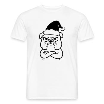 Weihnachts-Bulldogge Cartoon Illustration - Männer T-Shirt - Weiß - Vorne - AI Model Male 178 dark (178cm)