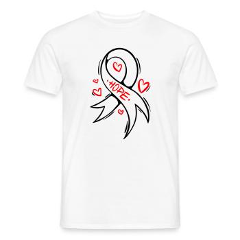 Boucle du cancer du cœur Hope - T-shirt homme - blanc - Devant - AI Model Male 178 dark (178cm)