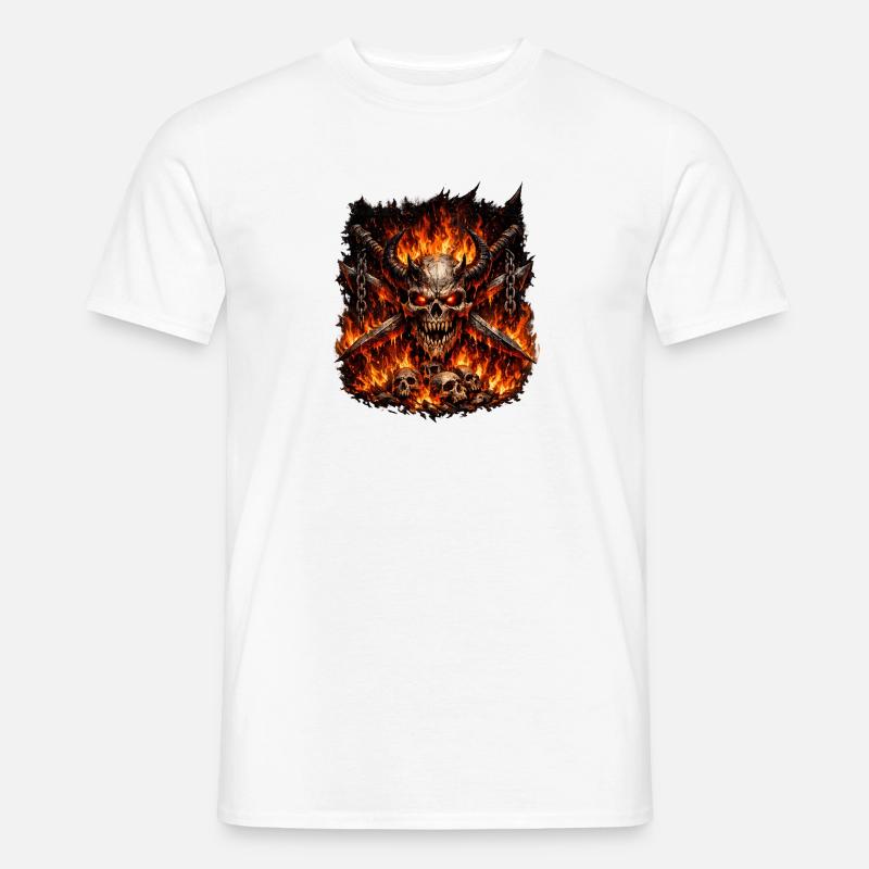 Hellfire Skull Crown - Men’s T-shirt - white