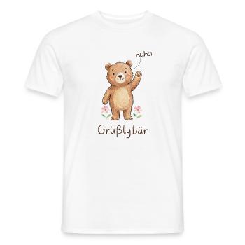 Grüßlybär – Der freundliche Grizzly aus den Bergen - Männer T-Shirt - Weiß - Vorne - AI Model Male 178 dark (178cm)