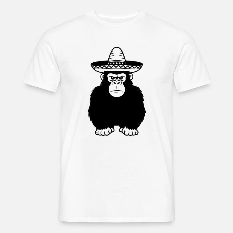 Gorilla-Sombrero - Männer T-Shirt - Weiß