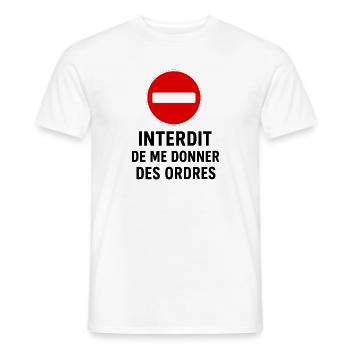 Interdit de me donner des ordres - T-shirt homme - blanc - Devant - AI Model Male 178 dark (178cm)