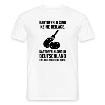 Kartoffeln Beilage Lebensentscheidung Spruch - Männer T-Shirt - Weiß - Vorne - AI Model Male 178 dark (178cm)