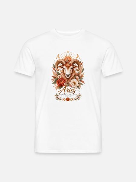 Widder-Tierkreis-Terrakotta-Botanische Astrologie - Männer T-Shirt - Weiß