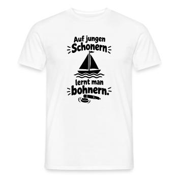 Auf alten Schiffen lernt man segeln junge Schoner  - Männer T-Shirt - Weiß - Vorne - AI Model Male 178 dark (178cm)