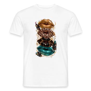 Glamouröse Lippenkaskade - Männer T-Shirt - Weiß - Vorne - AI Model Male 178 dark (178cm)
