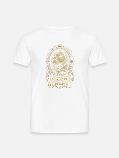 Dezent Genervtes Capybara Mit Kaffee Spruch - Männer T-Shirt - Weiß