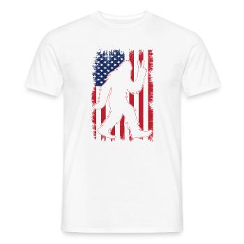 American Flag Bigfoot Yeti Patriotic Forest - Männer T-Shirt - Weiß - Vorne - AI Model Male 178 dark (178cm)