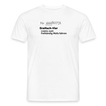 Lizenz Mofa - Männer T-Shirt - Weiß - Vorne - AI Model Male 178 dark (178cm)