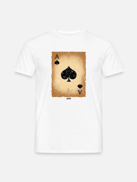 Spielkarte Pik Ass HARIZ Karneval Kostuem Koeln - Männer T-Shirt - Weiß