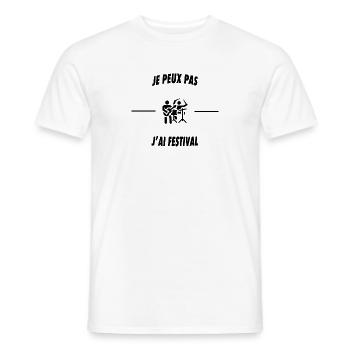 Je peux pas j'ai festival - T-shirt homme - blanc - Devant - AI Model Male 178 dark (178cm)