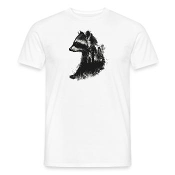 Mignon raton laveur raton laveur nature bébé raton laveur forêt - T-shirt homme - blanc - Devant - AI Model Male 178 dark (178cm)