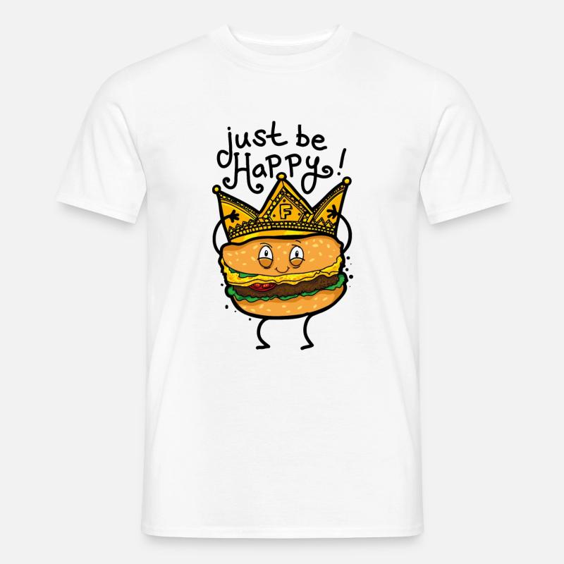 Burger mit Krone - Männer T-Shirt - Weiß
